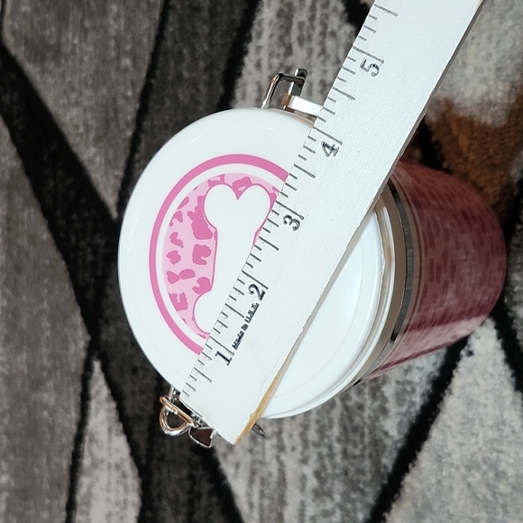 PINK LEOPARD PRINT AIRTIGHT PLASTIC DOG TREAT CONTAINER - Picture 11 of 13